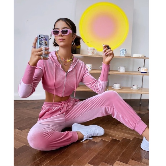 Rebellious Rose Pants - Velvet Hoodie and Pants Tracksuit 💕